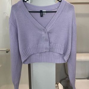 H&M purple cropped cardigan